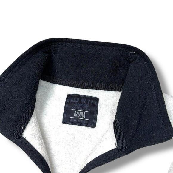 Vintage Old Navy 1/4 Zip Fleece Sweatshirt Y2K White Logo Patch Skater Men Sz M - Picture 6 of 13